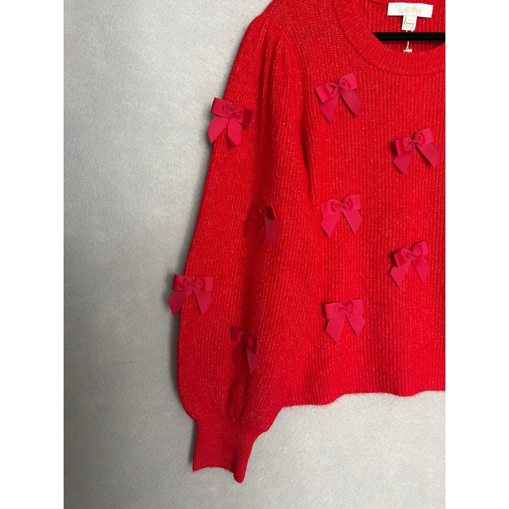 Lilly Pulitzer Zarie Sweater Party Bows Cranberry Red Women's Medium NEW - Picture 4 of 11